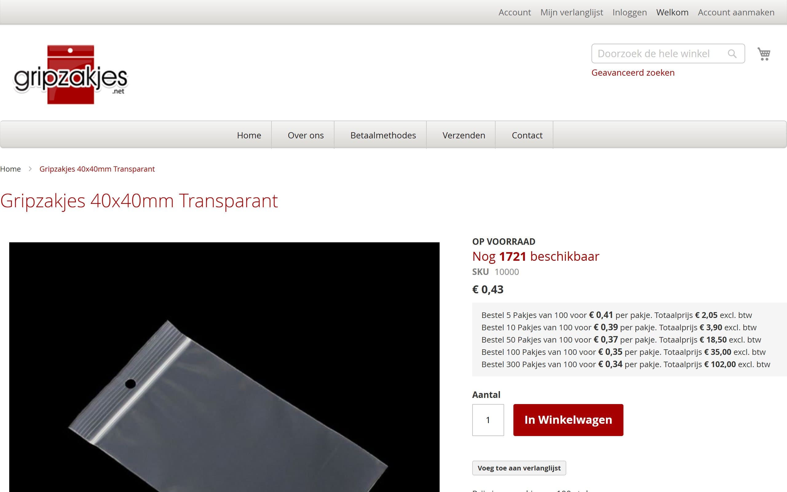 Website van Gripzakjes.net