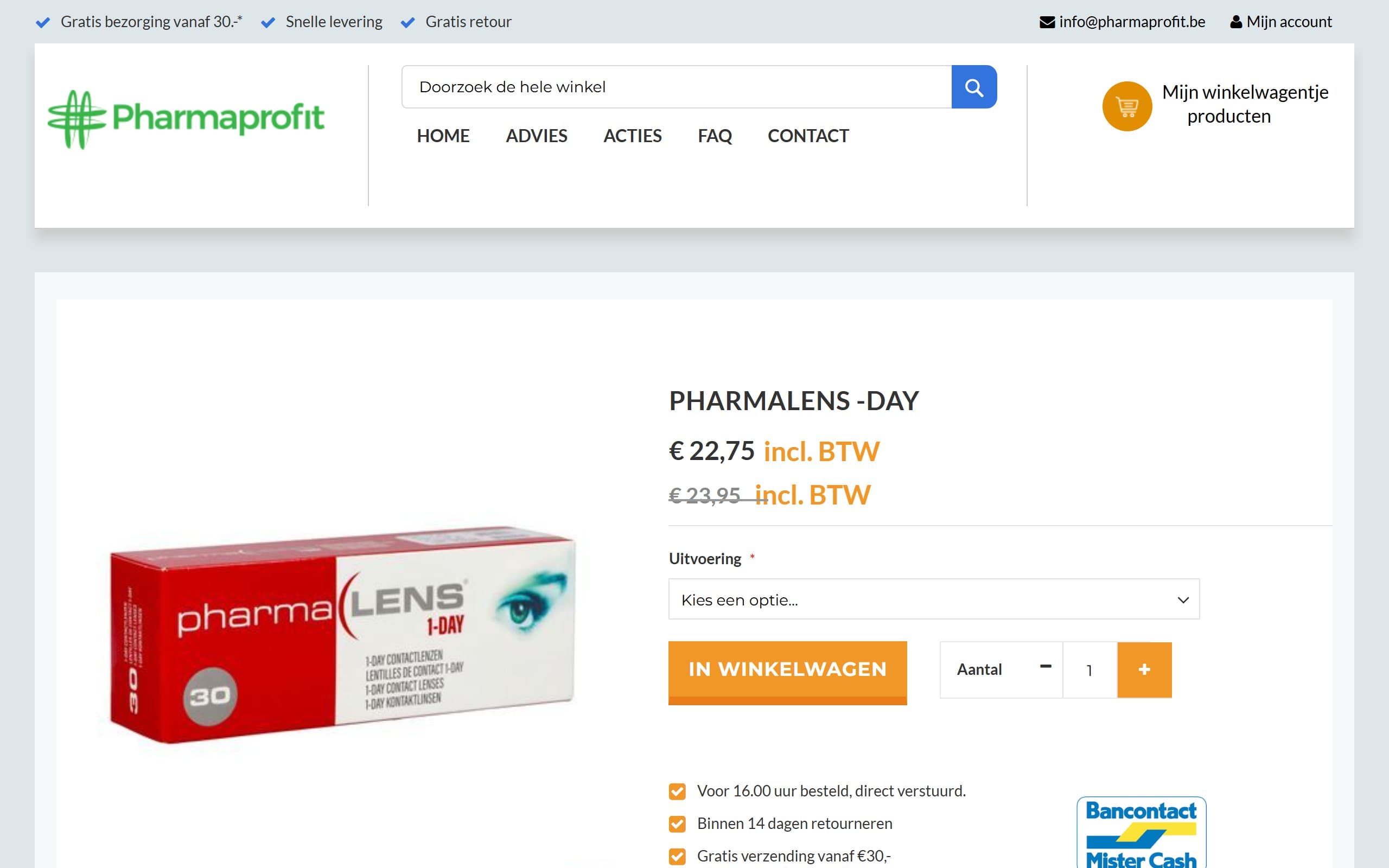 Website van Pharmaprofit.be