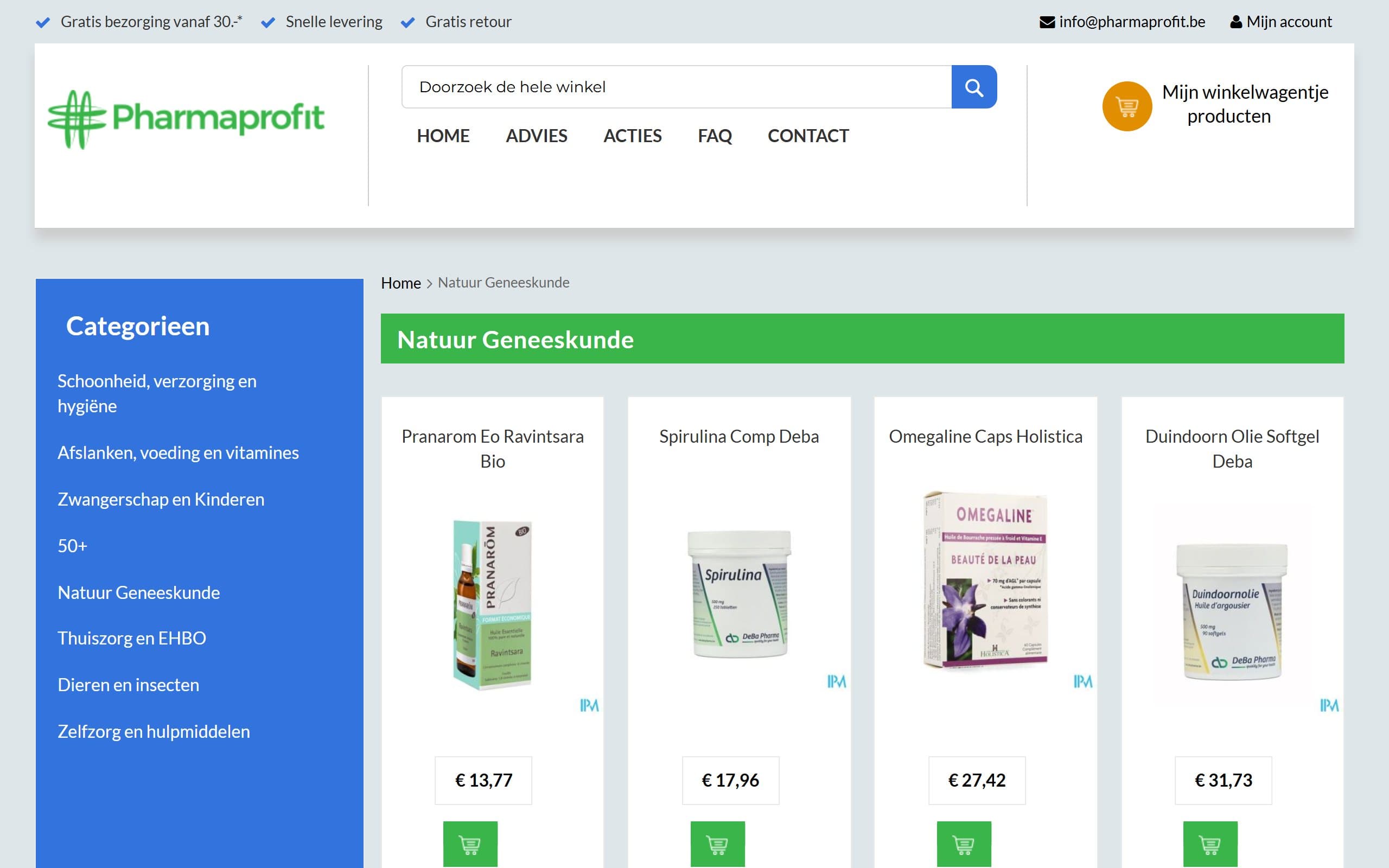Website van Pharmaprofit.be